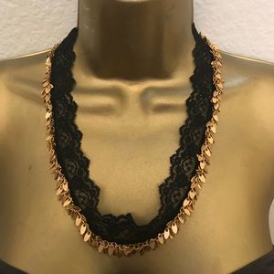 Express black lace & gold necklace - BRAND NEW